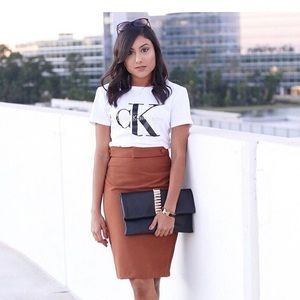 Asos Tailored Pencil Skirt With Tab Detail